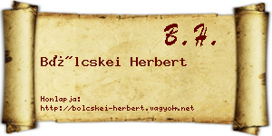 Bölcskei Herbert névjegykártya